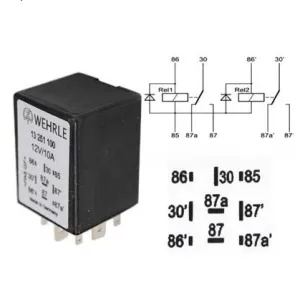 Switchande relä 12V 2x10A