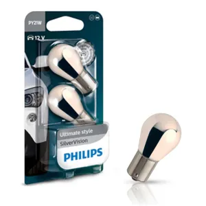 Glödlampa 12V PY21W BAU15s Chrome Philips