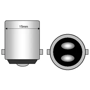 BA15d 31LED Dual Röd Gul