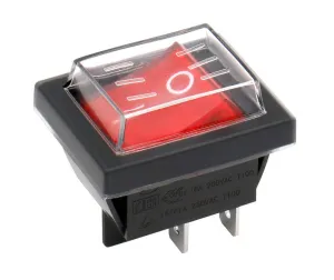 Strömbrytare 12-250V 16A Röd