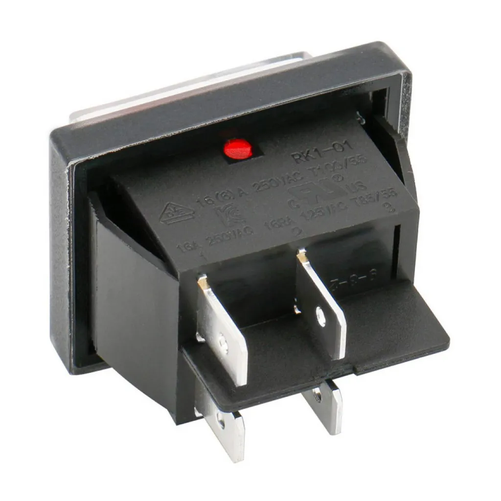 Strömbrytare 12-250V 16A Röd