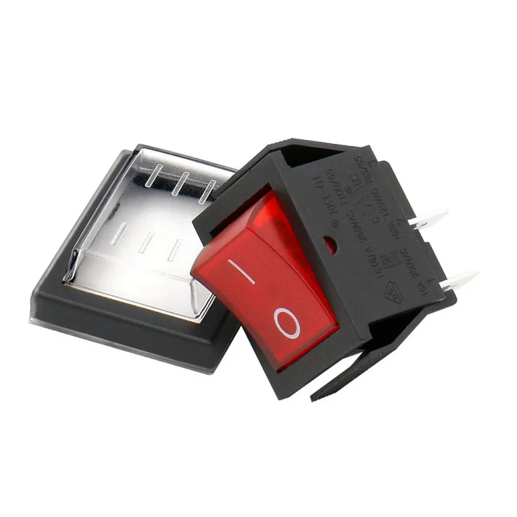 Strömbrytare 12-250V 16A Röd