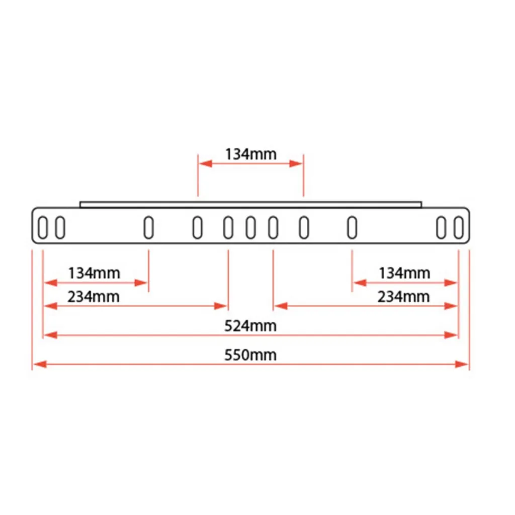 Regskyltsfäste för ljusramp aluminium 11 håls