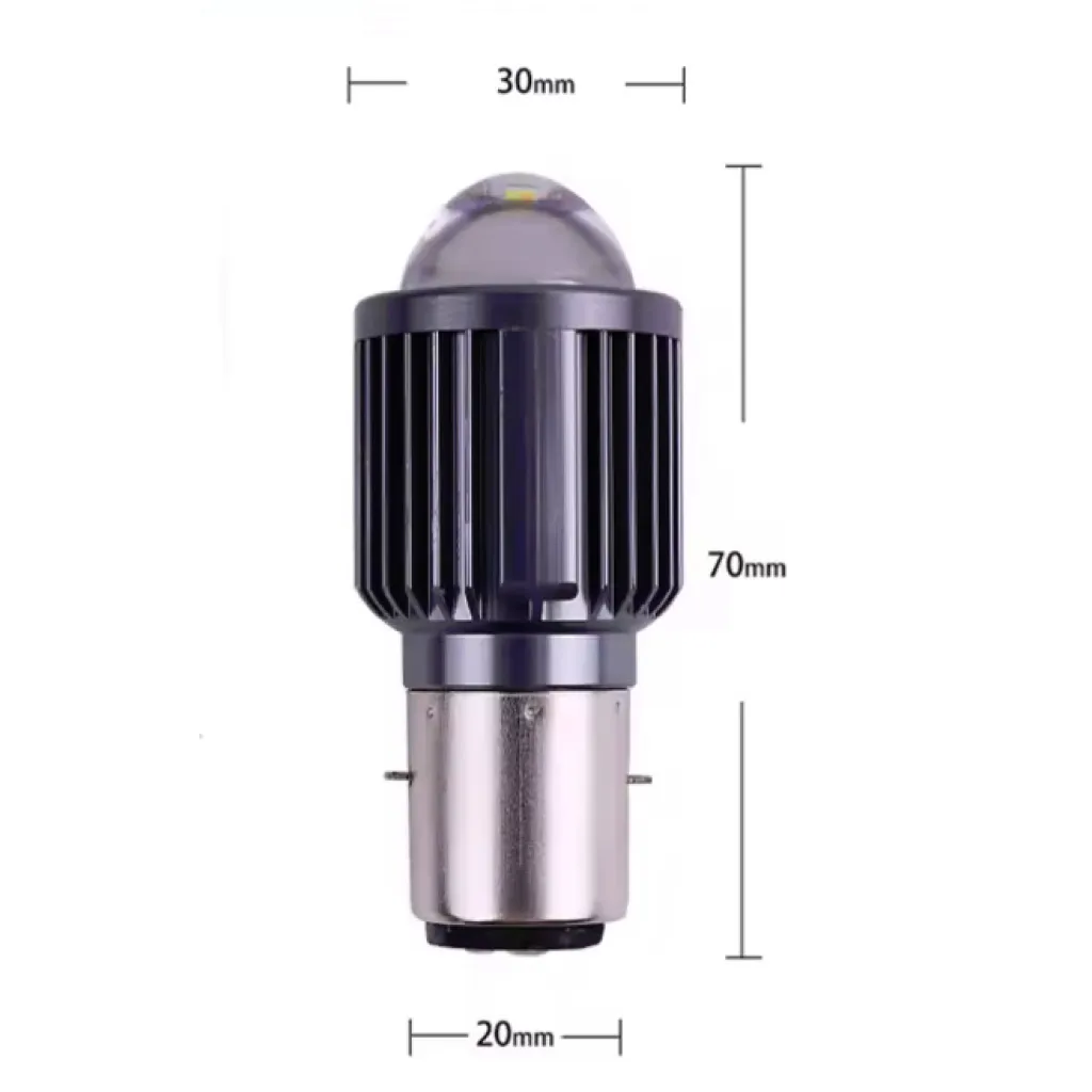 H6 LED (BA20D) 10000Lm Hel-halvljus (vit/vit)