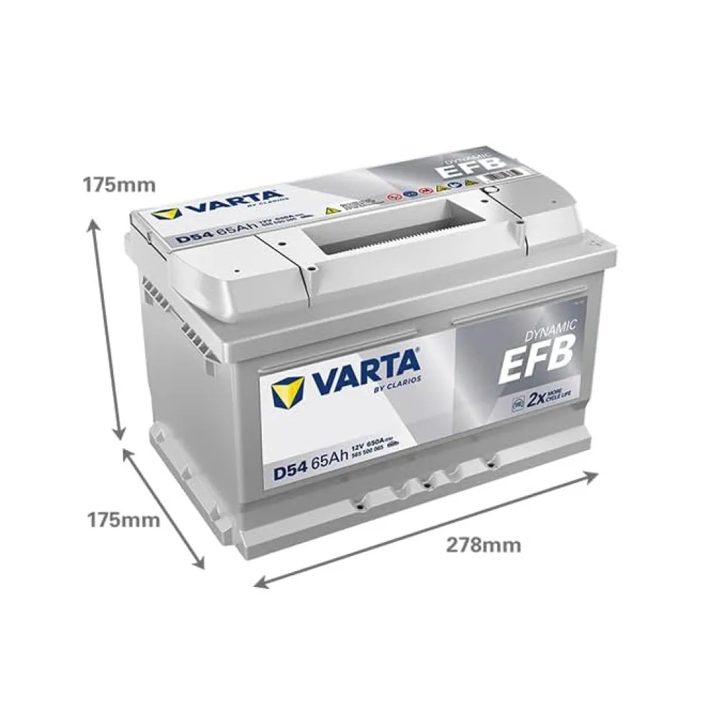 Batteri Varta EFB 12V 65Ah, 650CCA