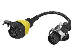 Släpvagnskontakt spänningsreducerare 24V 15-polig till 12V 13-polig