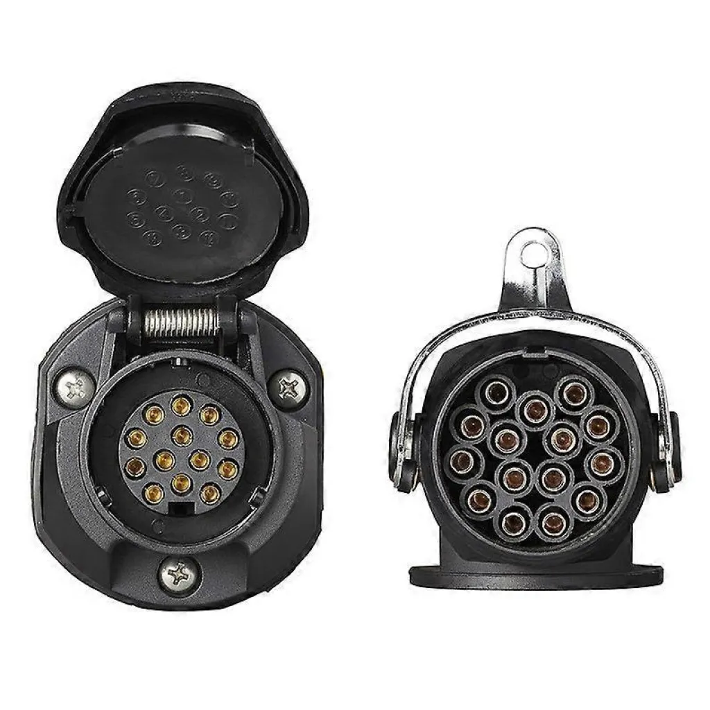 Släpvagnskontakt spänningsreducerare 24V 15-polig till 12V 13-polig