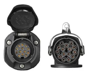 Släpvagnskontakt spänningsreducerare 24V 15-polig till 12V 13-polig