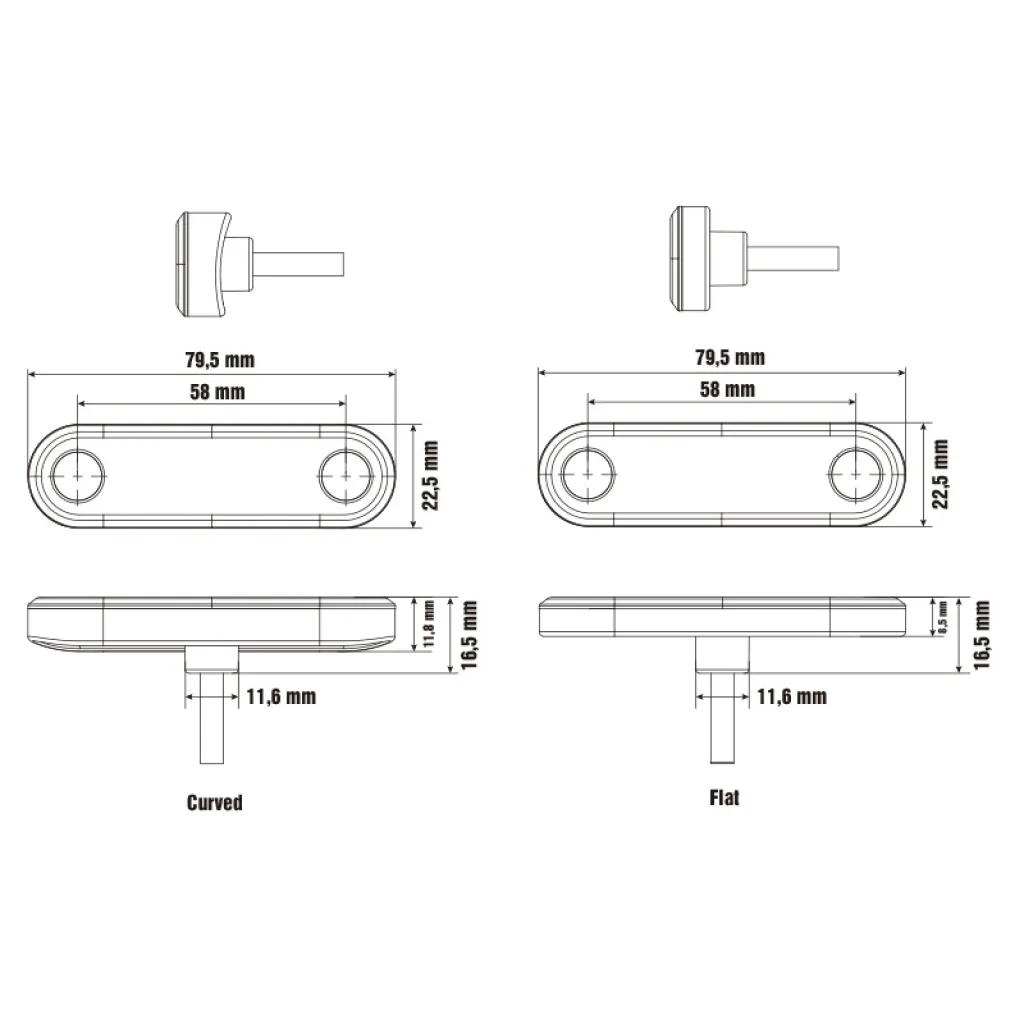 LED Positionsljus smoke 10-36V gul