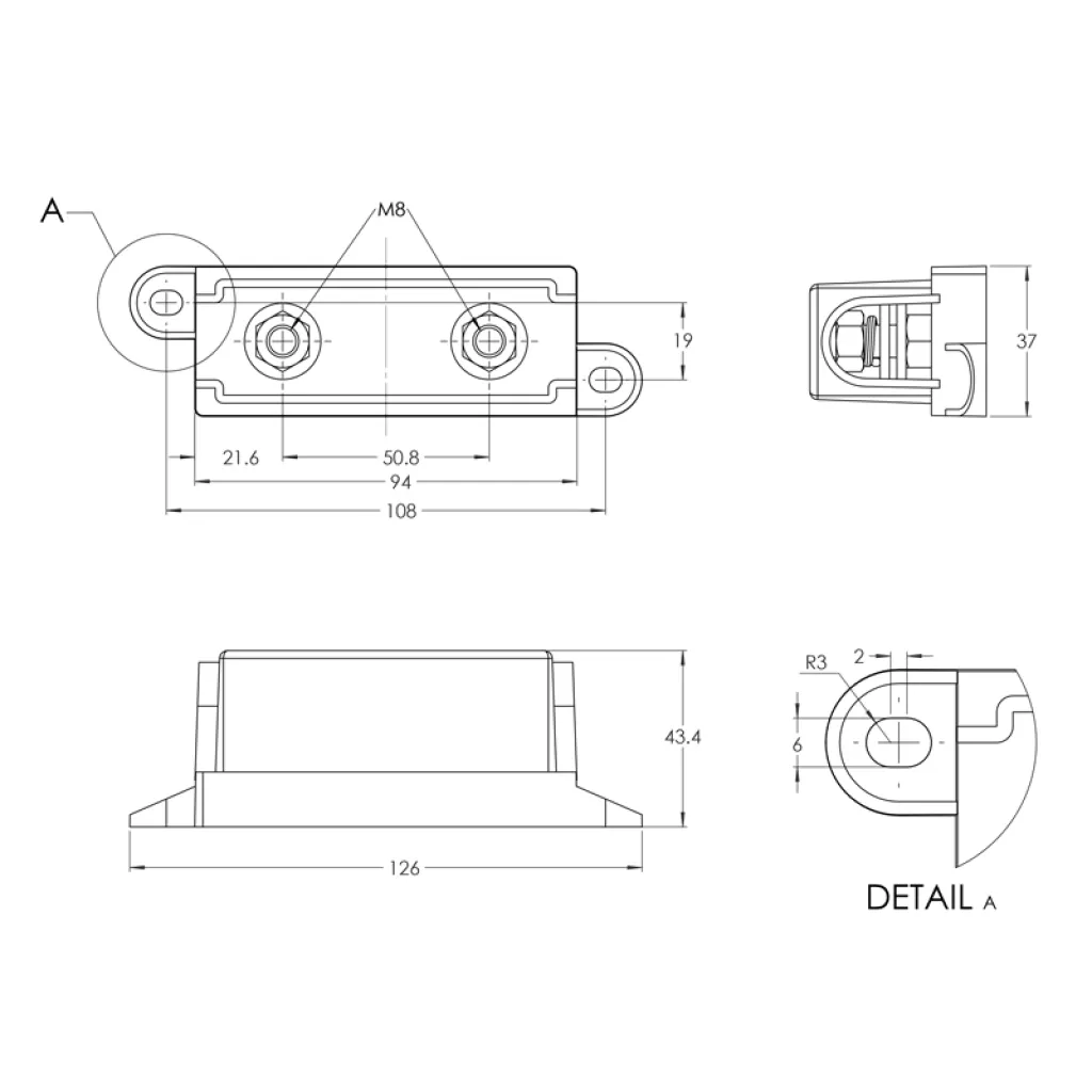 Säkringshållare för megasäkringar Victron