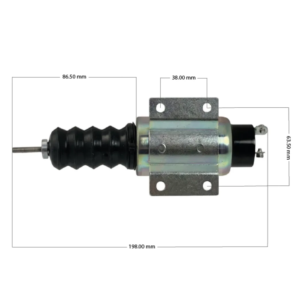 Stoppsolenoid 24V, intern switch