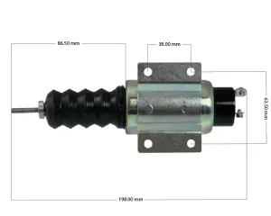 Stoppsolenoid 24V, intern switch
