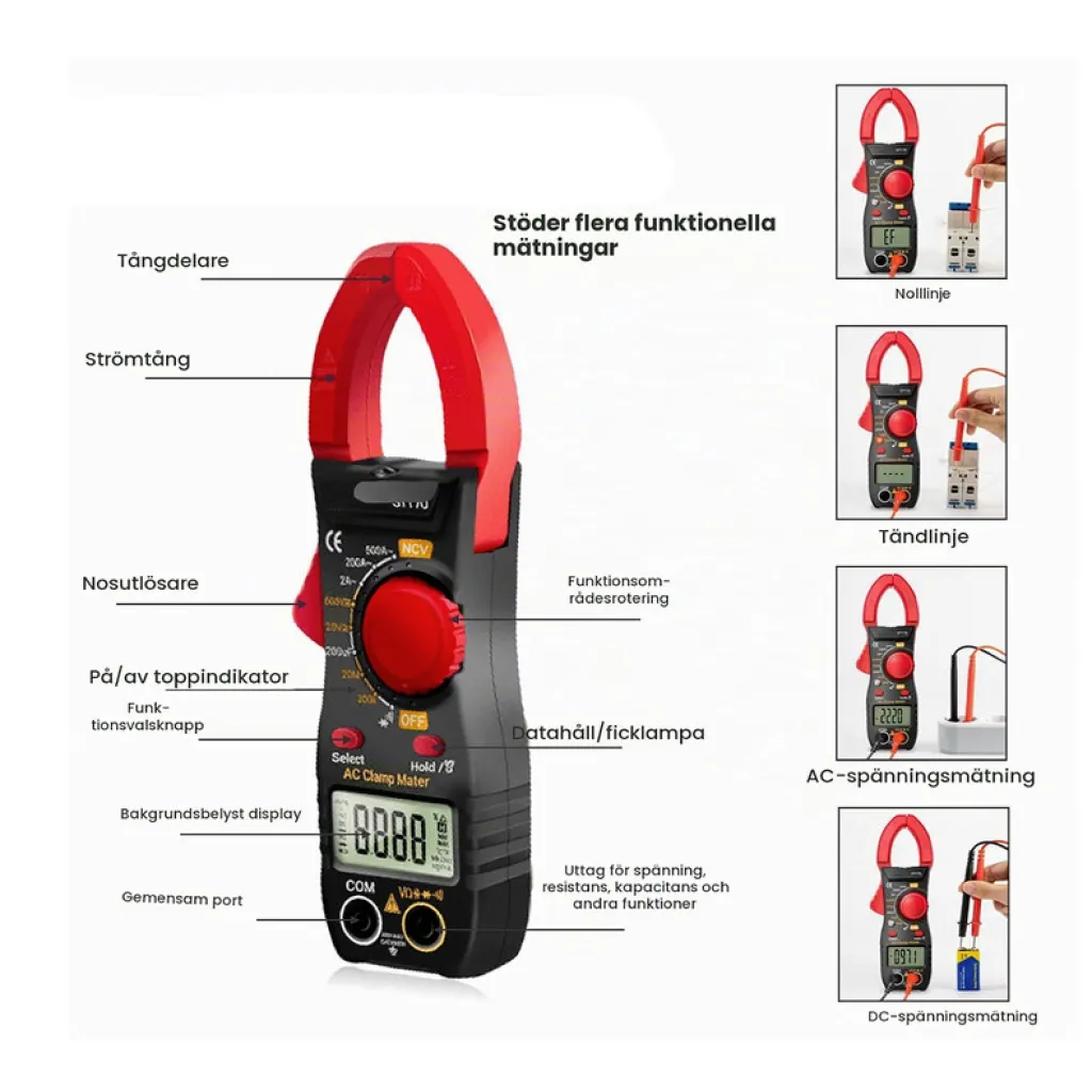 Multimeter med Amperetång