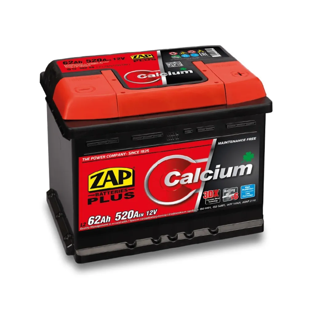 Batteri 12V 62Ah 520CCA ZAP