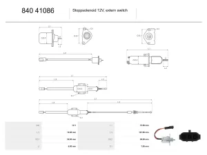 Stoppsolenoid 12V, extern switch